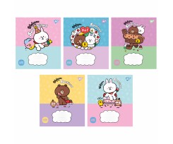 Тетрадь школьная Yes Line Friends. Sweetieland А5 12 листов коса линия (766935)