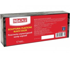 Пластилін скульптурний Maxi 400 г чорний (MX60250-01)