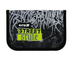 Пенал без наполнения Kite Street Style 1 отделение 1 отворот черный (K25-621-6)