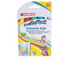 Набір фломастерів Edding Funtastics Window Fun 2-3 мм 5 штук асорті (E-16/5 S)