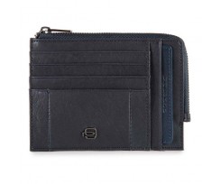 Кредитниця Piquadro BRIEF з монетницею на блискавці з RFID захистом синя (PU1243BRR_BLU)