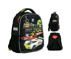 Рюкзак шкільний каркасний Kite Education Hot Wheels 35x26x13.5 см 12 л чорний (HW24-555S)