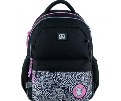 Рюкзак GoPack Education Striped Cat 41x29x17 см 15 л чорний (GO24-182M-5)