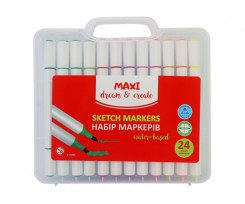 Набір скетч-маркерів Maxi двосторонні 24 кольори (MX15254)