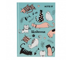 Щоденник шкільний Kite Funny Cats А5 46 аркушів бірюзовий (K19-262-4)