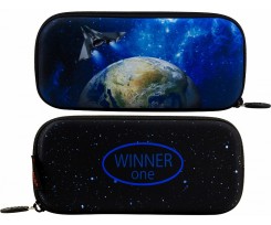 Пенал шкільний Winner One 22.5х4х10.5 см чорно-синій (P-217)