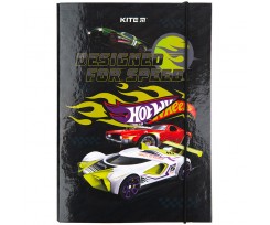 Папка для зошитів Kite Hot Wheels В5 на гумці чорна (HW23-210)