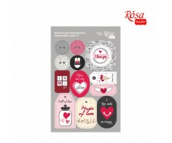 Висікання для скрапбукінгу ROSA TALENT самоклеючі Love 2 картон 128х200 мм