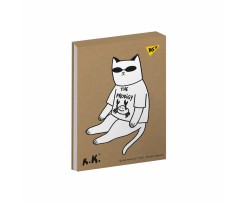 Блокнот Yes Tattoo cat А6 80 листов ячейка крафт (151917)