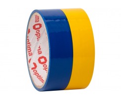 Лента клейкая упаковочная Optima 48мм х 300м желто-голубая (O45378)