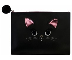 Папка Cool For School Cat А4 на блискавці чорна (CF32046)