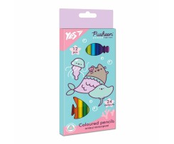 Олівці кольорові Yes Pusheen 12 шт 24 кольори (290677)