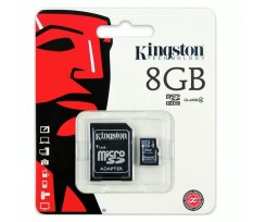 Карта памяти KINGSTON microSDHC 8 GB Class 4 с SD адаптером (*57912)