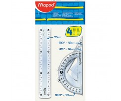 Набір лінійок Maped Essentials Mini 15 см 4 штуки прозорі (MP.242815)