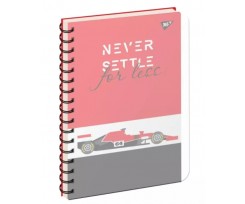 Зошит для записів YES Never settle А4 144 аркуша клітинка чорно-червоний (681651)