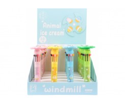 Ручка кулькова Maxi Animal ice cream 0.6 мм на 10 кольорів асорті (APF151)