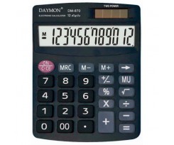 Калькулятор бухгалтерский Daymon 152х120х39 мм 12 разрядный черный (DМ 870)