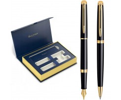 Набір Waterman Hemisphere Black Lacquer GT FP+BP перьяна + кулькова (92 053b24)