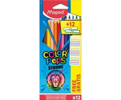 Олівці кольорові Maped Color Peps Classic+12 наклейок 3.2 мм 12 штук асорті (MP.862725)