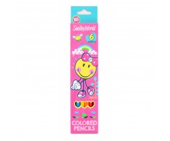 Олівці кольорові YES Smiley World pink 6 кольорів (290399)
