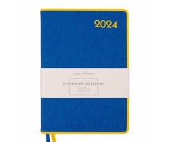 Дневник датированный Leo Planner Patriot II 2024 А5 368 страниц желто-синий (252447)