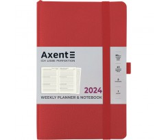 Щотижневик 2024 Axent Partner Soft Skin 125х195 мм 96 аркушів червоний (8509-24-06-A)