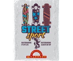 Щоденник шкільний Аркуш Найрозумніший Street sport 155х200мм, 40 аркушів, м'яка обкладинка (1В1665)