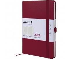 Щотижневик датований 2025 Axent Prime Strong А5 192 сторінки винний (8507-25-46-A)