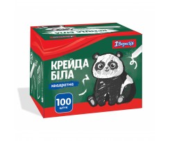 Крейда шкільна 1Вересня Zoo Land 10х10 квадратна 100 шт біла (400376)