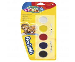 Фарби для обличчя Colorino+2 пензлика 5 кольорів (15950PTR)