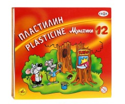 Пластилін Гамма Мультики+стек 240 г 12 кольорів (280018)