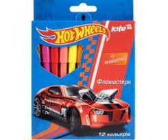 Фломастери Лицензия "Hot Wheels",  асорті, 12 шт. (HWSU-12S-1M-12)