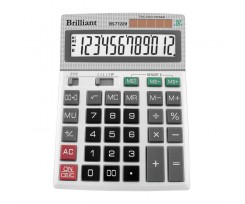Калькулятор настільний Brilliant 151х204х38мм 12 розрядний пластик білий (BS 7722M)