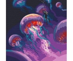 Картина по номерам Идейка Исследуя океан с красками металлик 50х50 см (KHO5032)