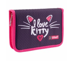 Пенал твердий Smart I love kitty 13х21х4 см фіолетовий (533281)