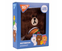 Блокнот пушистый Yes Line Friends Brown А6 80 листов линия коричневый (151745)