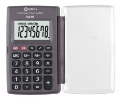 Калькулятор кишеньковий Optima 104х62.8х10.5 мм 8 розрядний пластик чорний (O75518)