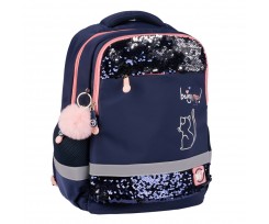 Школьный рюкзак Yes Be Like a Cat 36x28x13 см 13 л синий (559885)