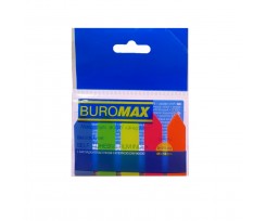 Закладки пластикові з клейким шаром Buromax 45x12мм 125 аркушів асорті (BM.2308-98)