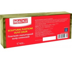 Пластилин Maxi скульптурный 400 г оливковый (MX60251-01)
