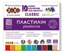 Пластилін ZiBi Classic 10 кольорів 200г (ZB.6232)