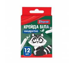 Крейда шкільна 1Вересня Zoo Land 10х10 квадратна 12 шт біла (400442)