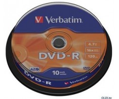 Диск DVD+R,4.7 Gb,16х, Cake(10), Silver