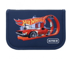 Пенал с наполнением Kite Hot Wheels 1 отделение 2 отворота синий (HW22-622H)