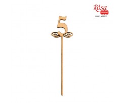 Заготовка топер ROSA TALENT Цифра 5 фанера 130х36 мм 5 шт (288805)