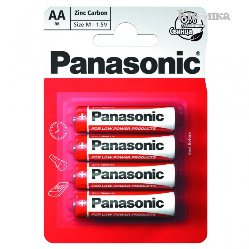 Батарейки PANASONIC R6, 4шт. (70842)