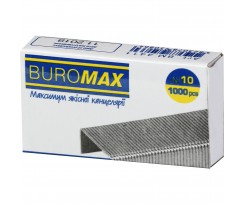Скобы для степлера №10 Buromax никелированные 1000 штук (BM.4411)
