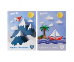 Картон цветной Kite односторонняя, А5, 10 цветов, скоба (K17-1257)
