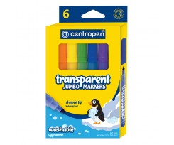 Фломастери Centropen JUMBO TRANSPARENT, 1-6мм, 6 кольорів (8580/06)