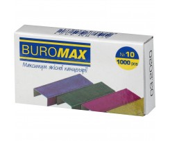 Скобы для степлера №10 Buromax цветные 1000 штук (BM.4421)